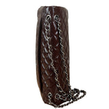 Chanel Burgundy Patent Leather Double Flap Maxi Jumbo Shoulder Bag