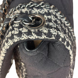 Chanel Black CC Quilted Jersey and Tweed Chain Flap Bag 2014