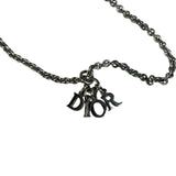 Christian Dior Dior Letter Charm Silver Necklace