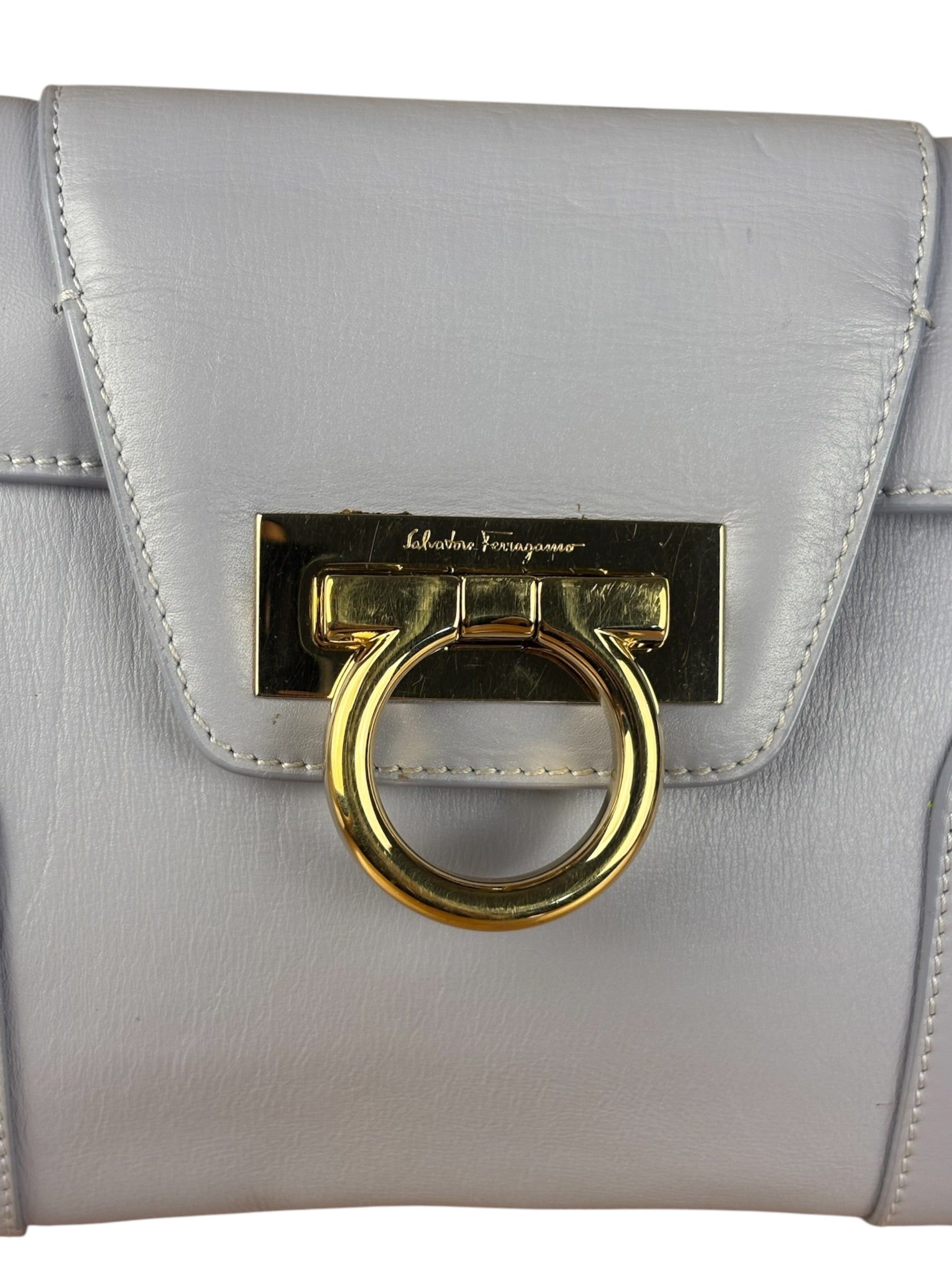 Salvatore Ferragamo Lavender Motherwell Clutch