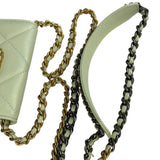 Chanel Green Quilted Leather 19 Flap Chain Card Holder 2021