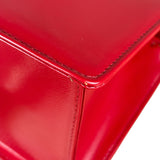 Versace Vintage Red Leather Top Handle Bag