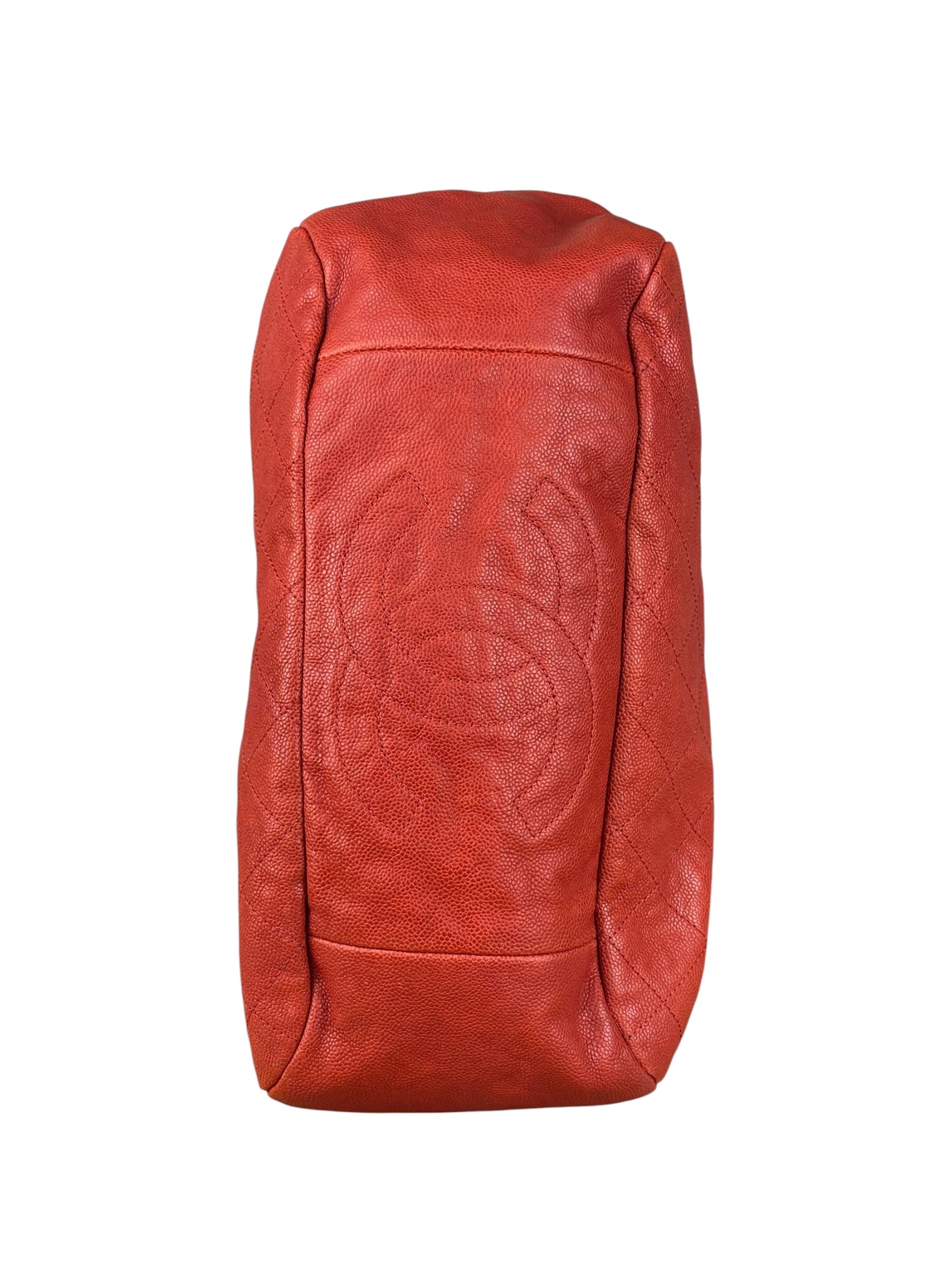 Chanel Red Caviar Quilted Medium Frame Shoulder Bag 2011