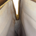 Miu Miu Beige/Brown Bicolor Leather Madras Handbag