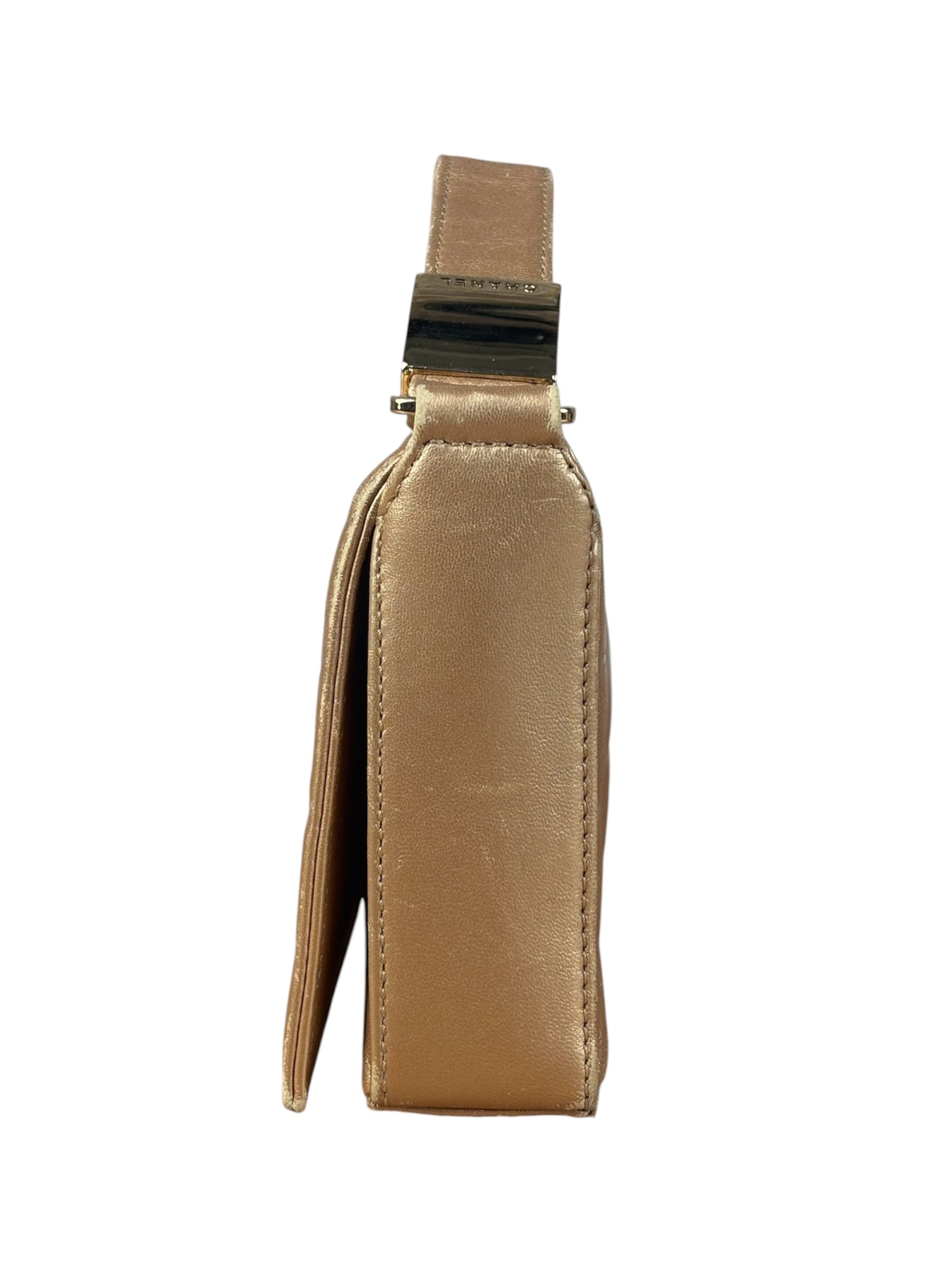 Chanel Gold Calfskin Chocolate Bar Shoulder Bag 2002