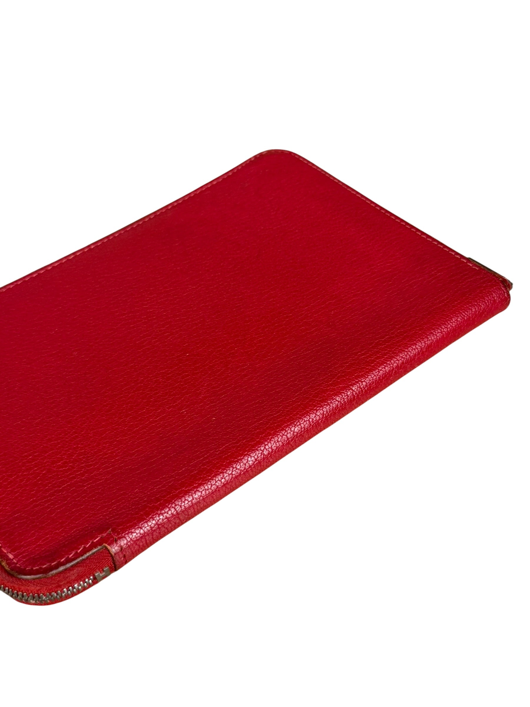 Hermes Rouge Epsom Leather Vintage Organizer Wallet
