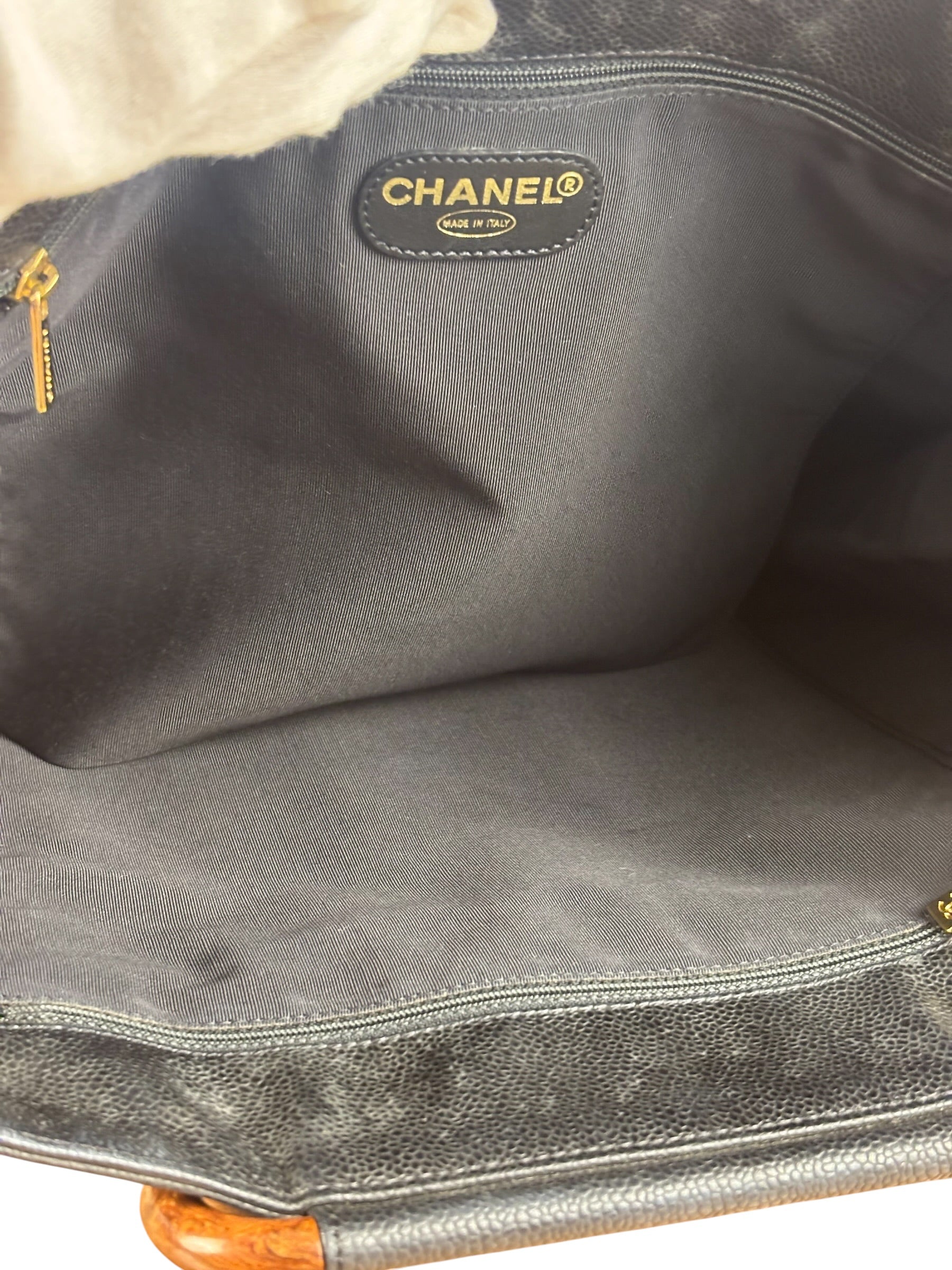 Chanel CC Caviar Wooden Ring Tote 2002
