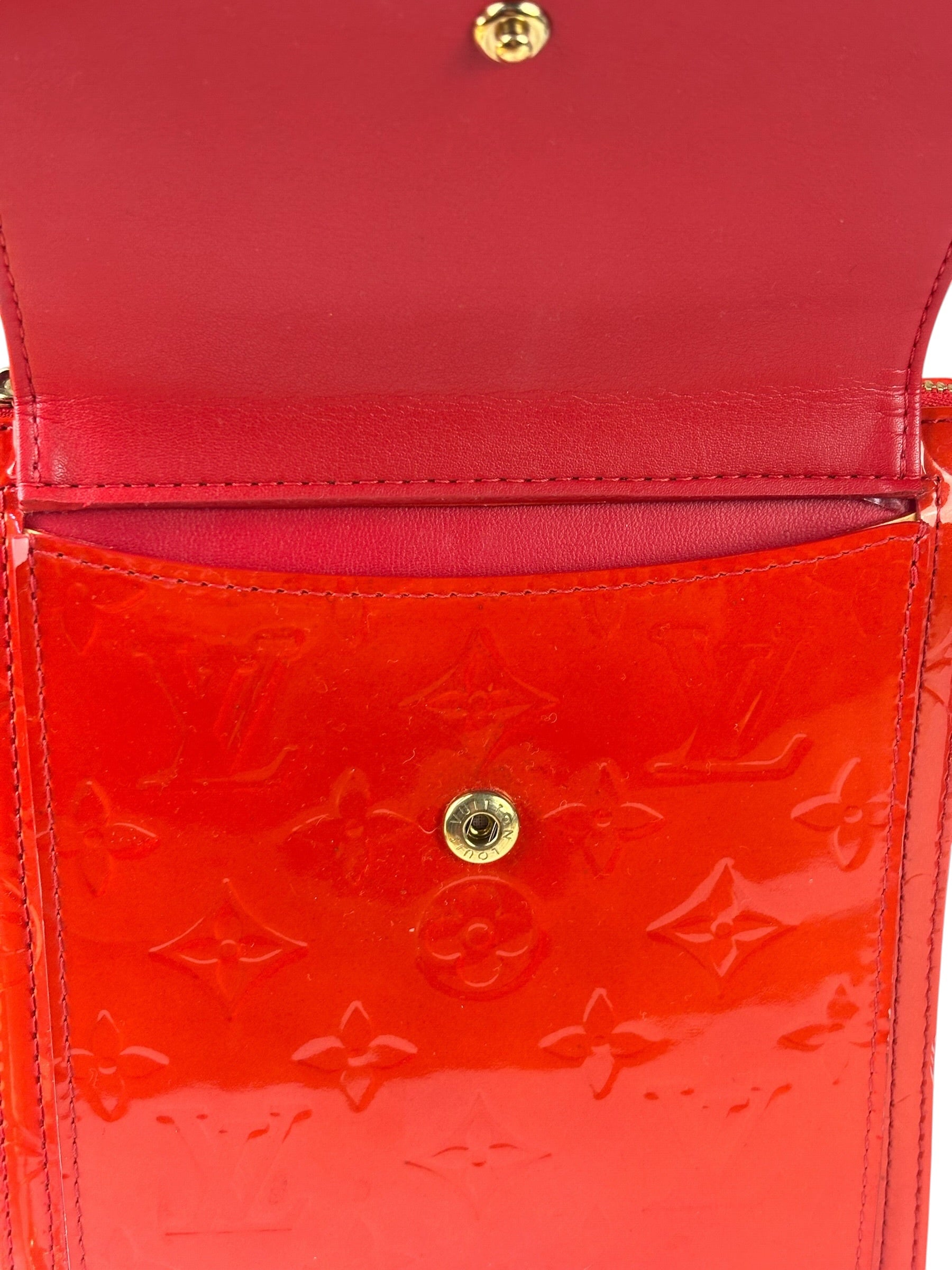 Louis Vuitton Red Vernis Mott Shoulder Bag
