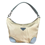 Prada Vintage Nylon Blue Leather Pochette