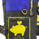 Dolce & Gabbana Multicolor Nylon Leather Trim Super Pig Cartoon Backpack