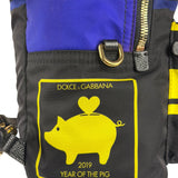Dolce & Gabbana Multicolor Nylon Leather Trim Super Pig Cartoon Backpack