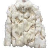 Vintage Peach John Light Ivory Tones Satin Lining Fur Coat