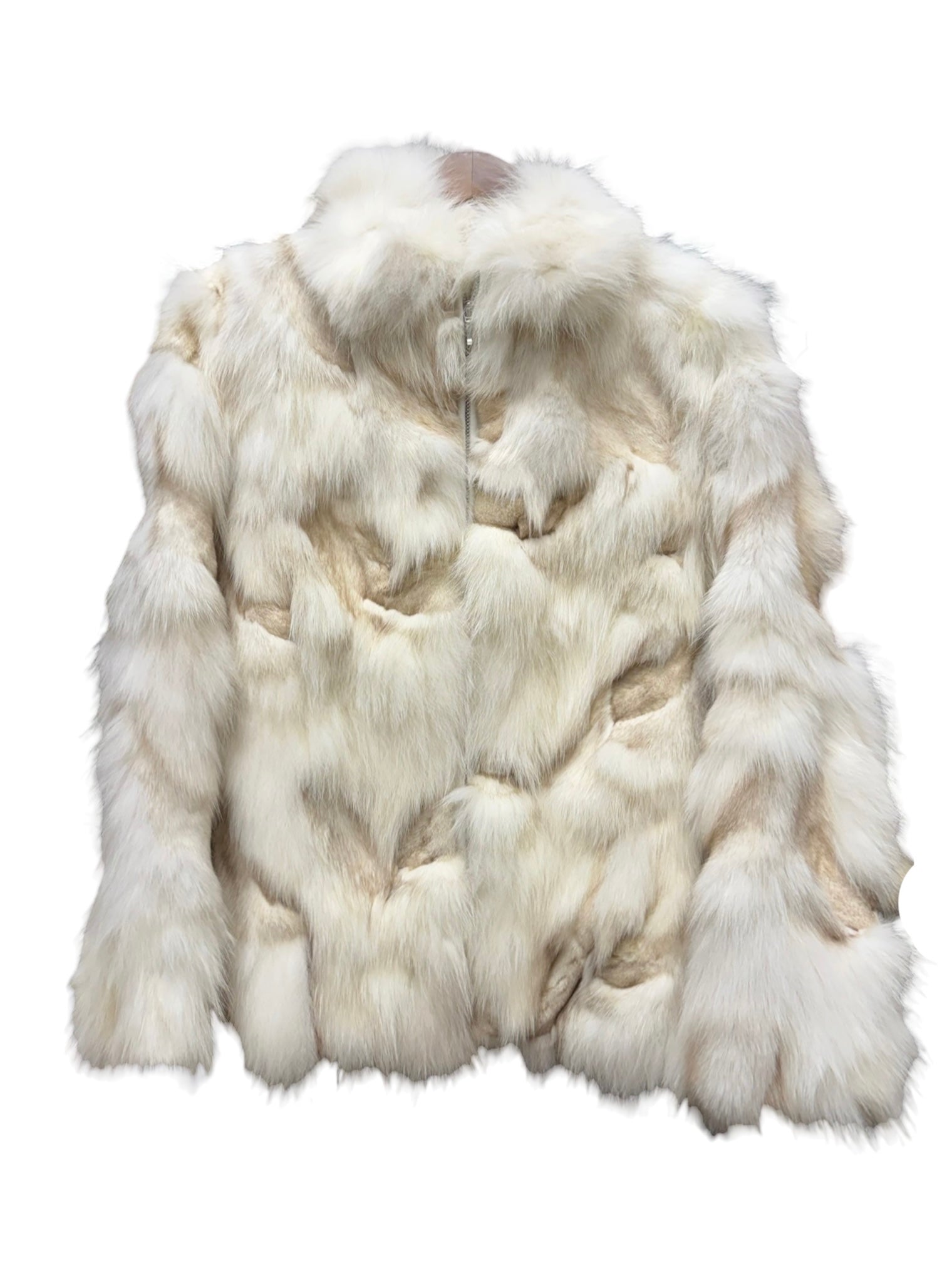 Vintage Peach John Light Ivory Tones Satin Lining Fur Coat