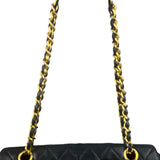 Chanel Black Quilted Lambskin Half Moon Flap 1989