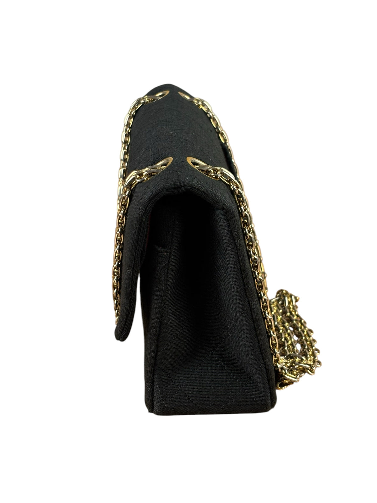 Chanel Classic Black Jersey Quilted Small Double Flap Bag 1988