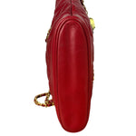 Chanel Vintage Red Quilted Lambskin Shoulder Bag 1989