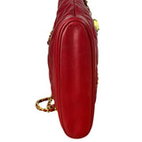Chanel Vintage Red Quilted Lambskin Shoulder Bag 1989