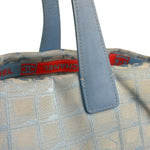 Chanel Blue Leather Trim New Travel Tote Bag 2002