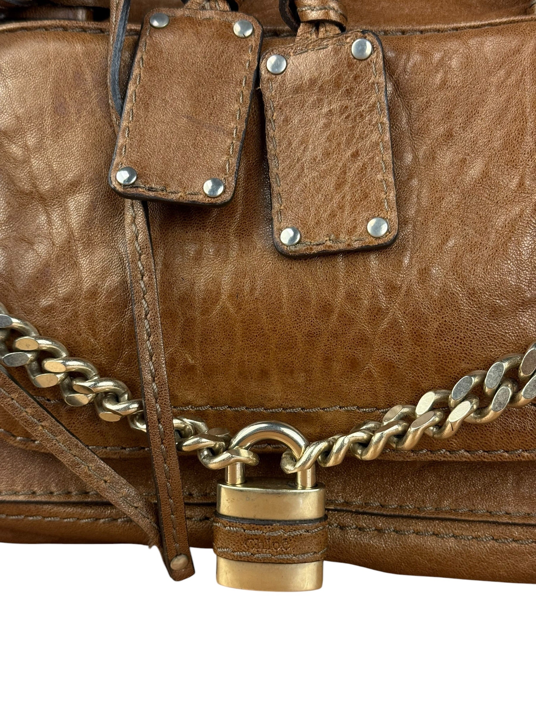 Chloe Vintage Brown Paddington Leather Handbag