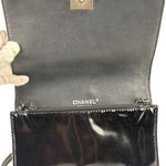 Chanel Black Patent Leather Boy Wallet on Chain Bag 2014