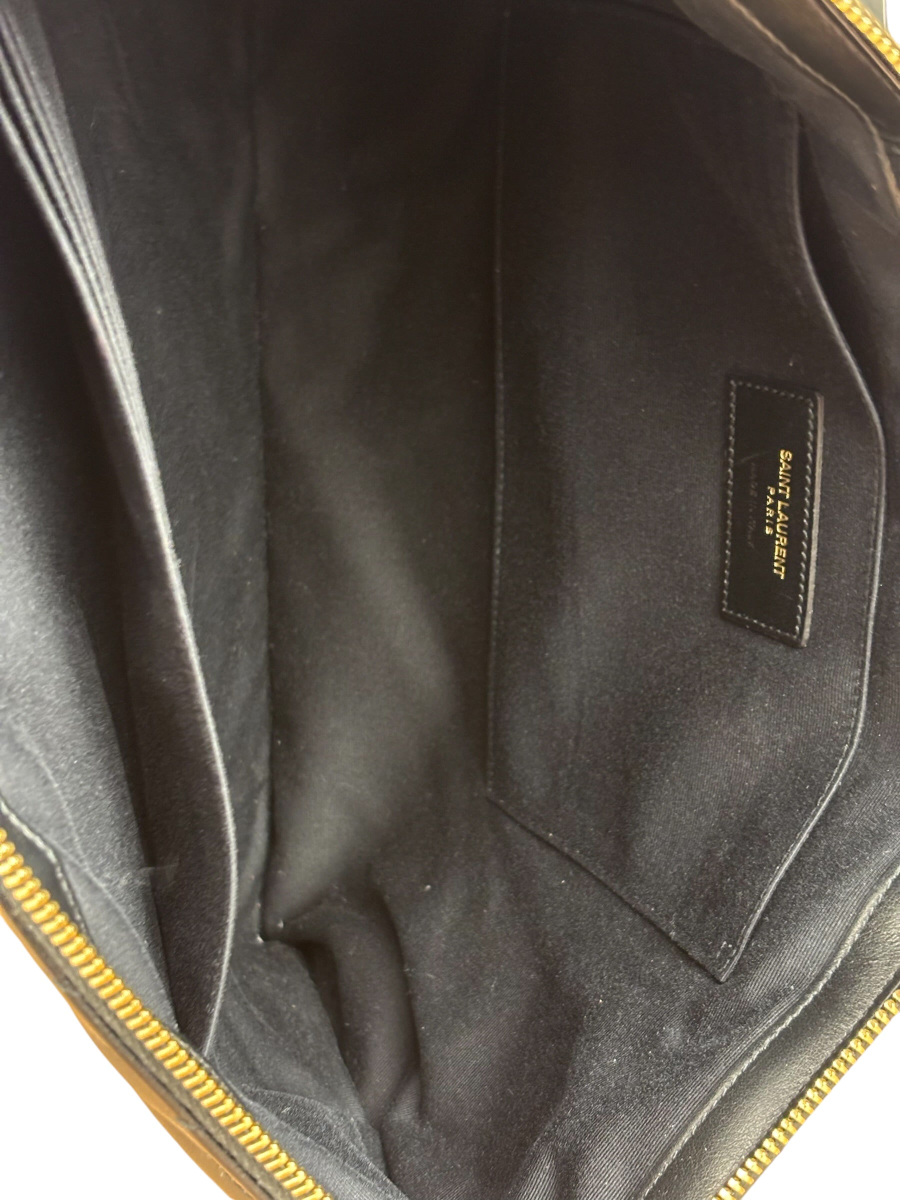 YSL Black Quilted Leather Cassandre Matelasse Pouch