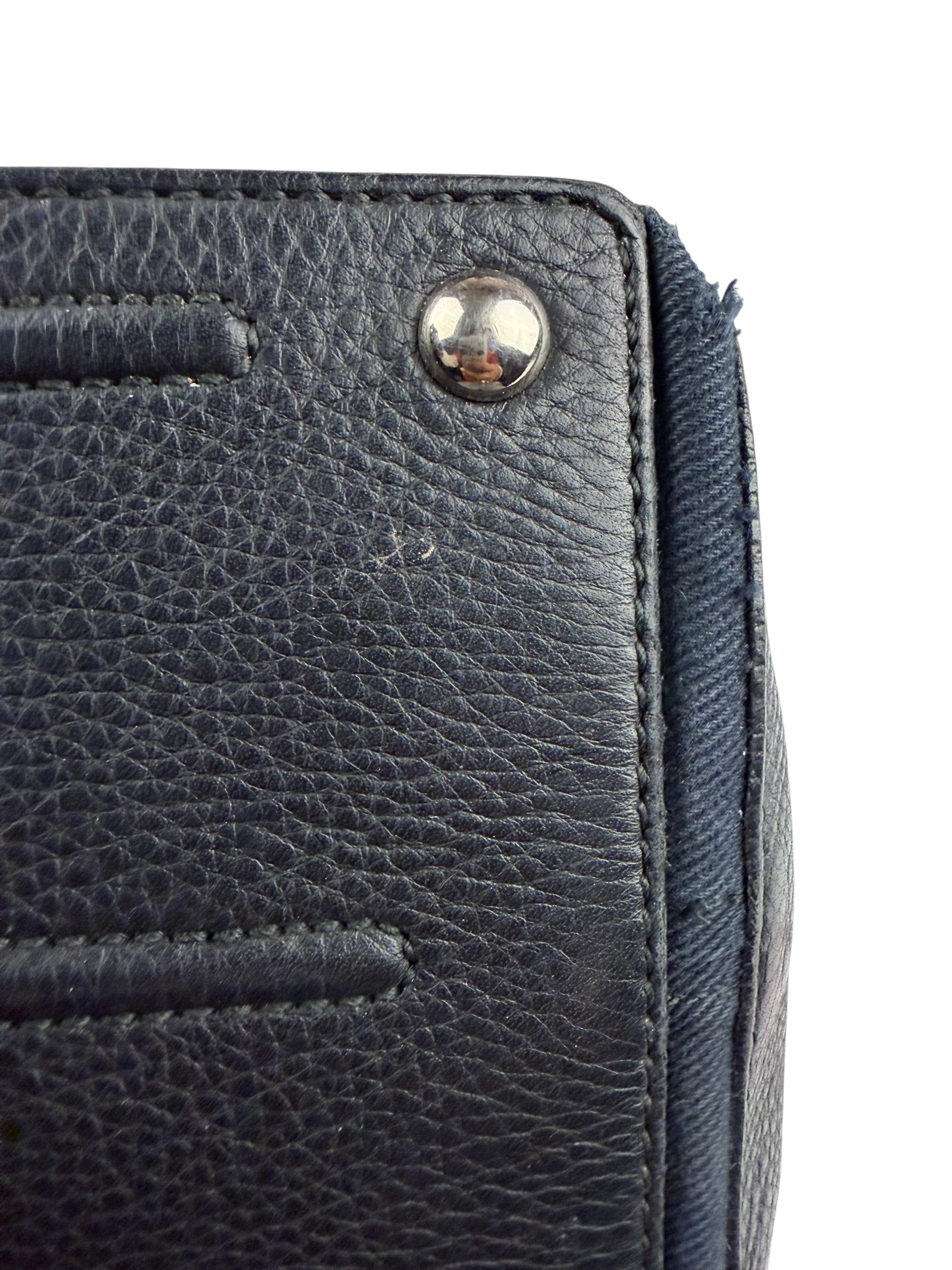 Saint Laurent Vintage Black Leather Top Handle Bag