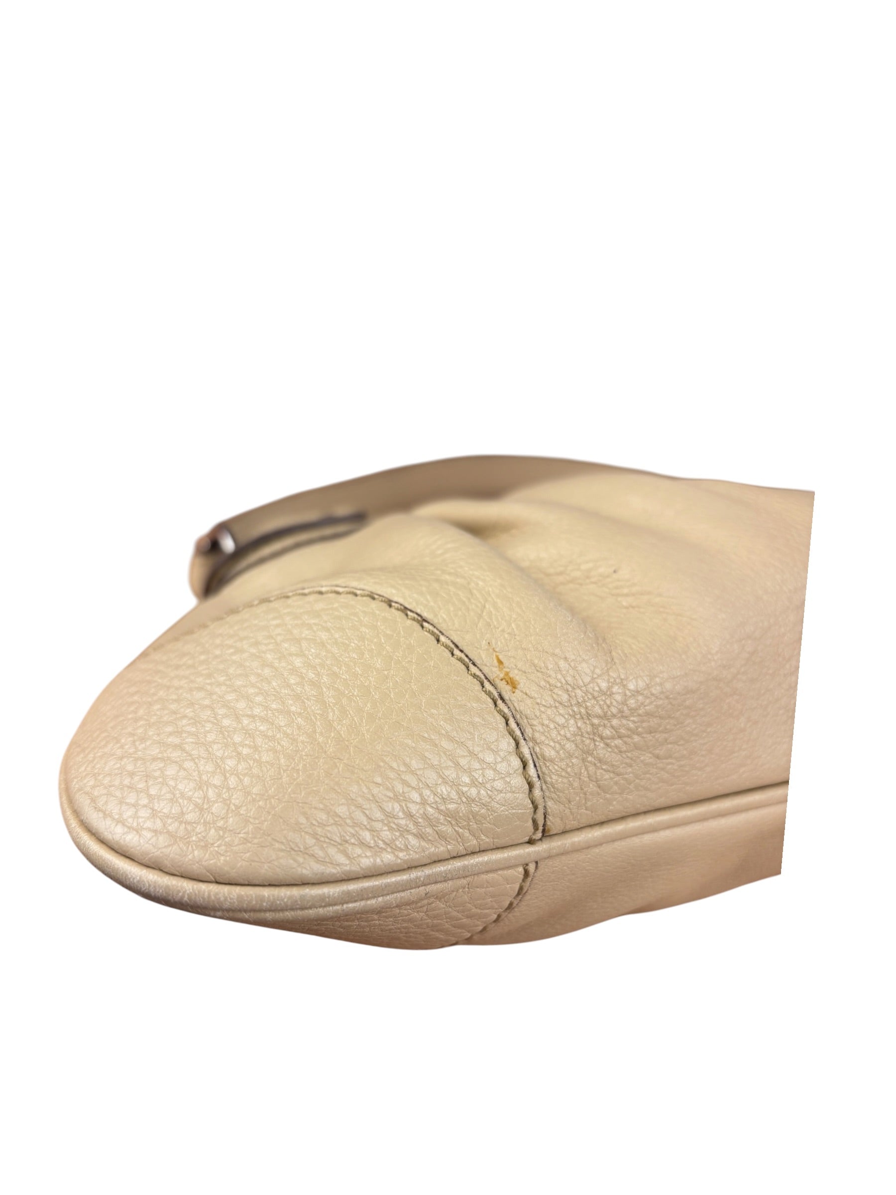 Salvatore Ferragamo Beige Gancini Buckle Shoulder Bag