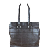 Chanel Brown Leather Chocolate Bar Tote 2004