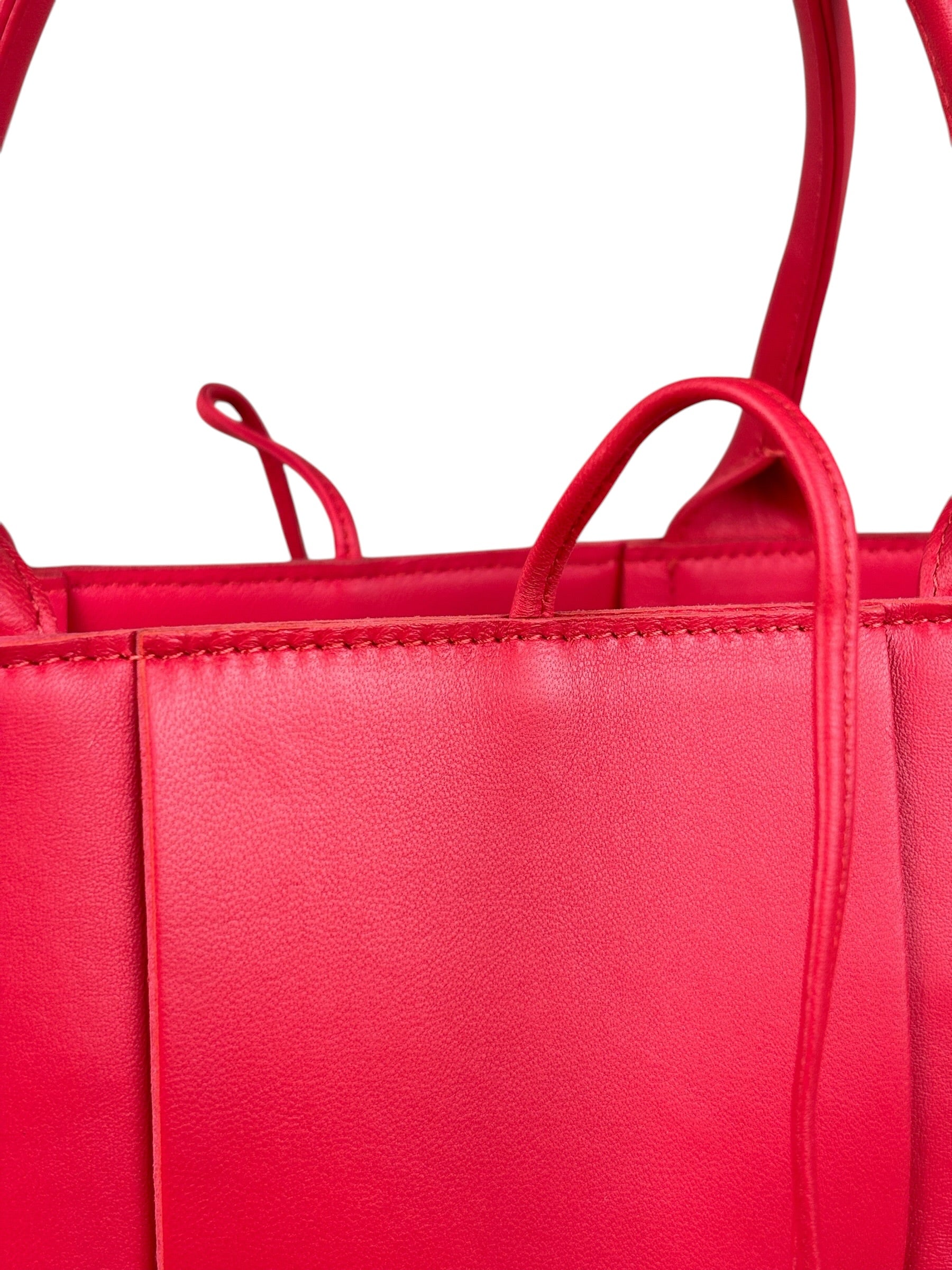 Bottega Veneta Red Leather Arco Tote Bag