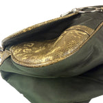 Prada Vintage Kakhi Green Nylon Shoulder Bag