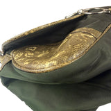 Prada Vintage Kakhi Green Nylon Shoulder Bag
