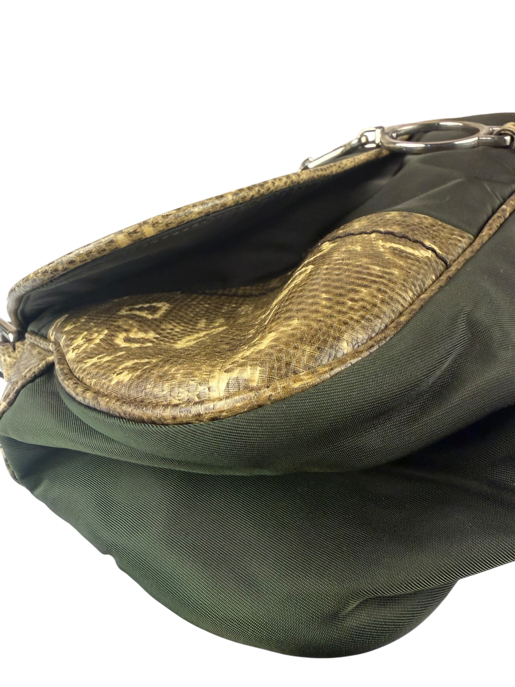 Prada Vintage Kakhi Green Nylon Shoulder Bag