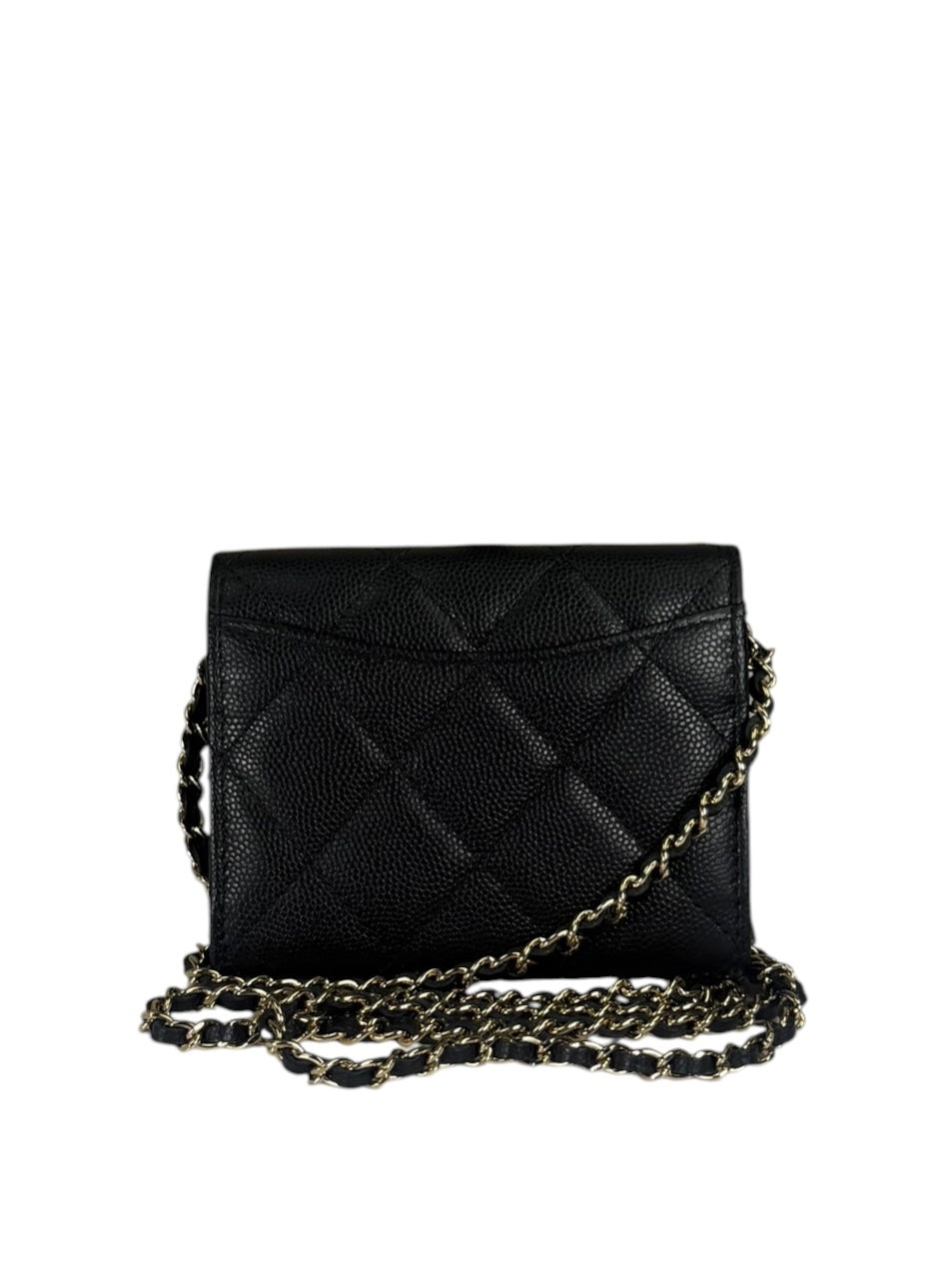 Chanel Black Caviar Quilted Card Holder 2019