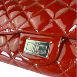 Chanel Red Patent  Quilted Double 2.55 Flap 2009