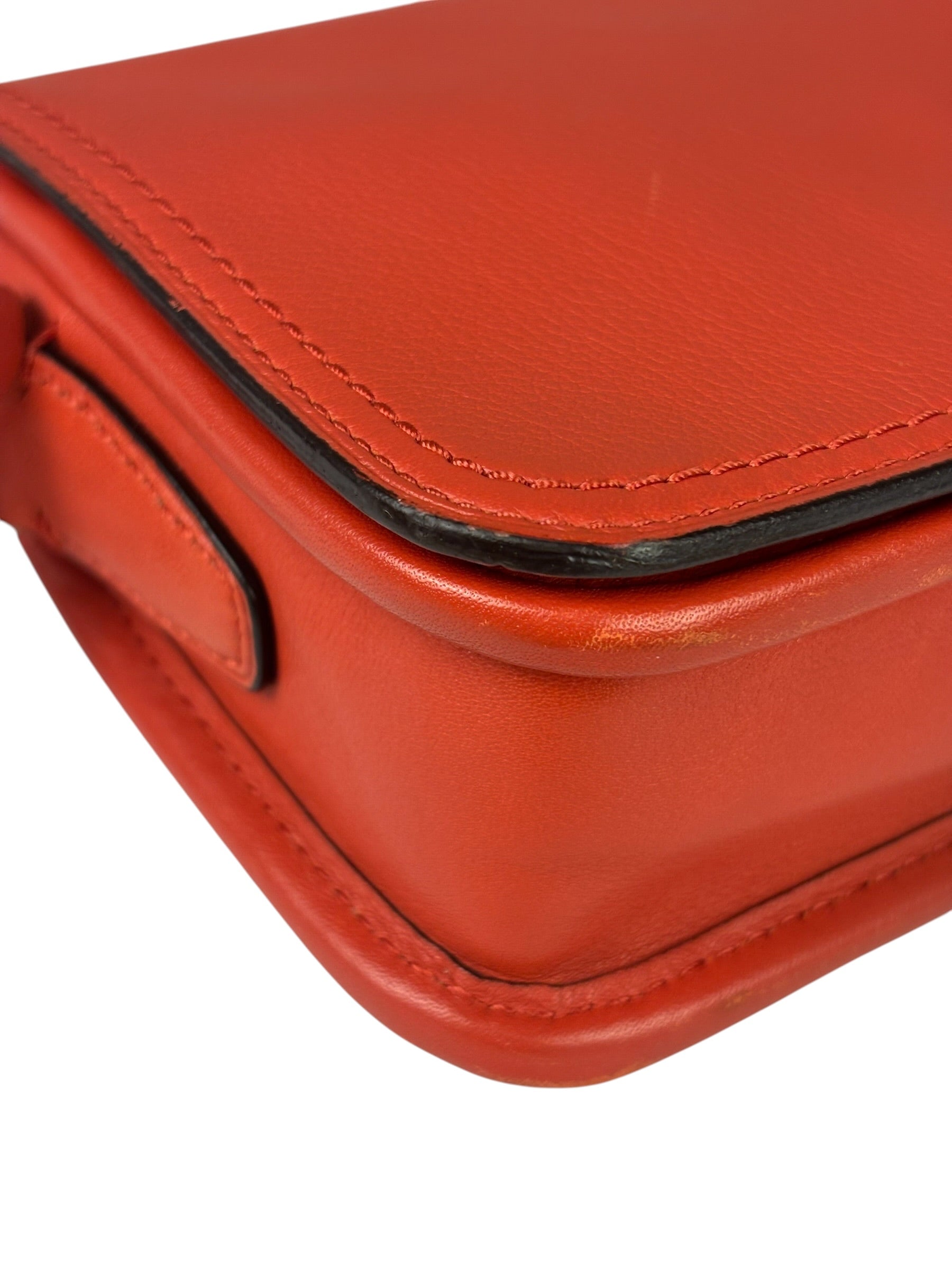 Coach Coral Red Leather Legacy Penny Shoulder Bag
