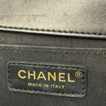 Chanel Black Chevron Leather Boy Medium Flap Bag 2017