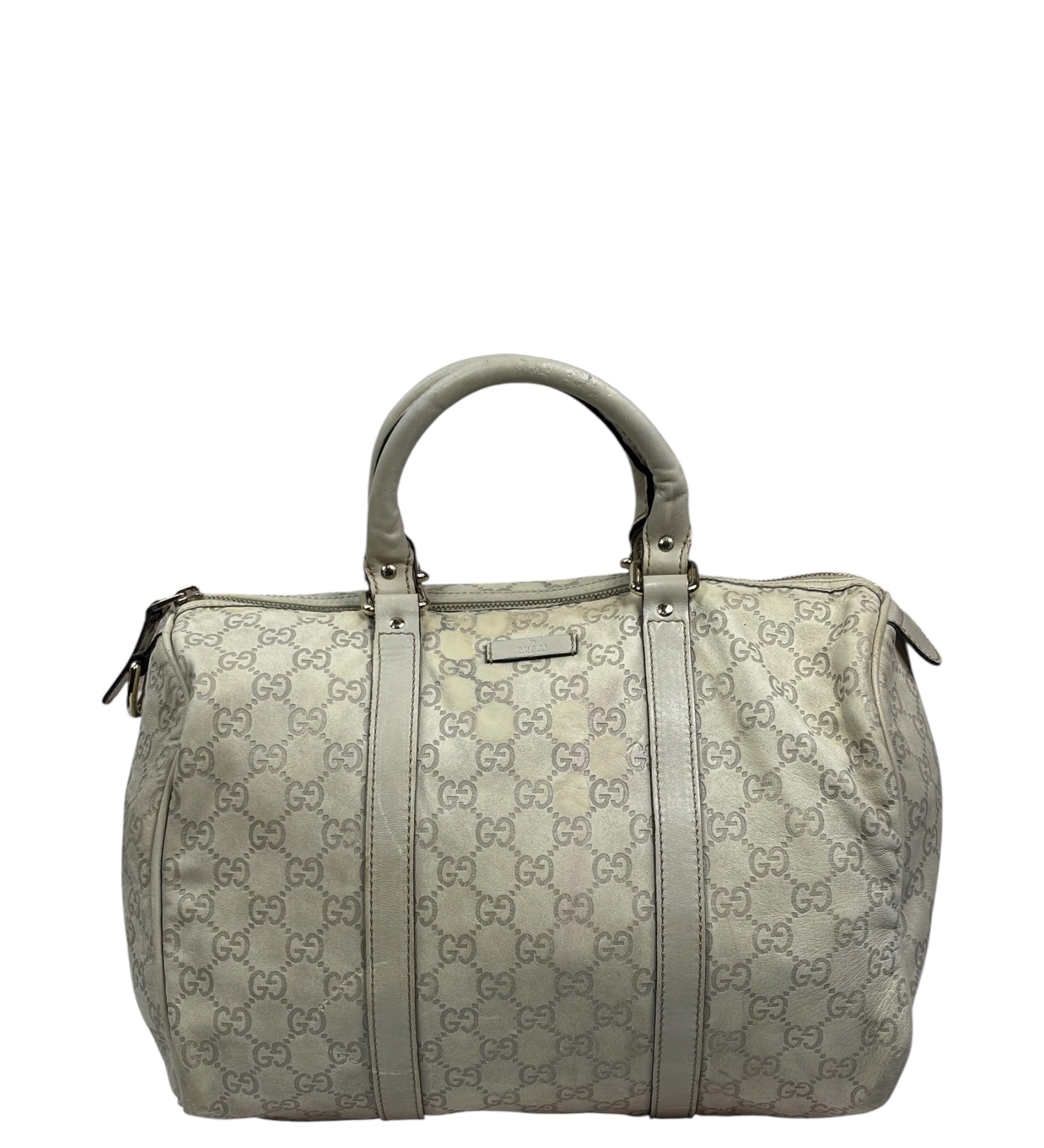 Gucci Beige Leather GG Joy Boston Handbag