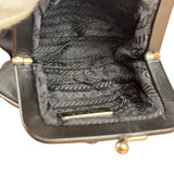 Prada Black Tessuto Nylon Leather Trim Liss-Lock Coin Bag