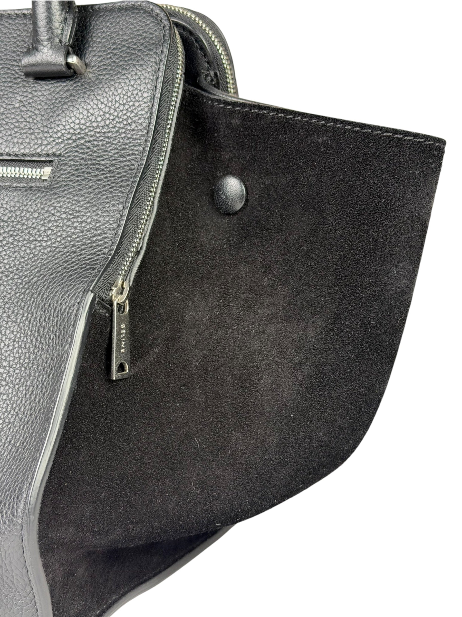 Celine Black Leather/Suede Trapeze Medium Handbag