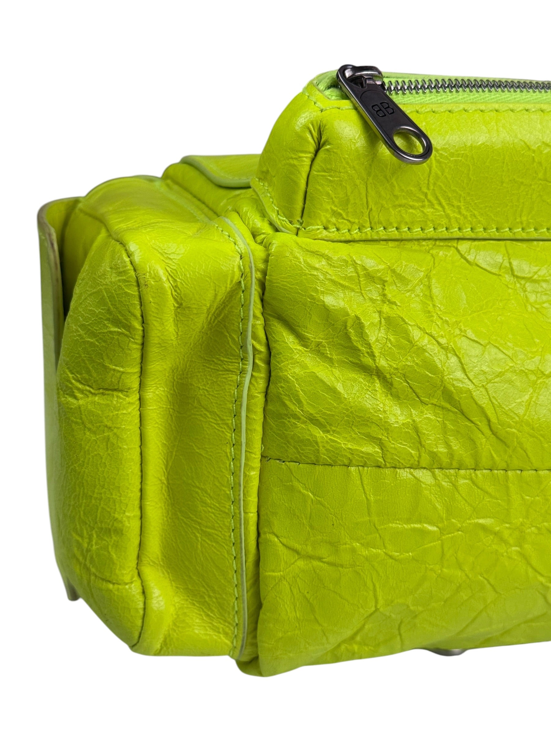 Balenciaga Fluo Yellow Leather Super Busy XS Sling Bag