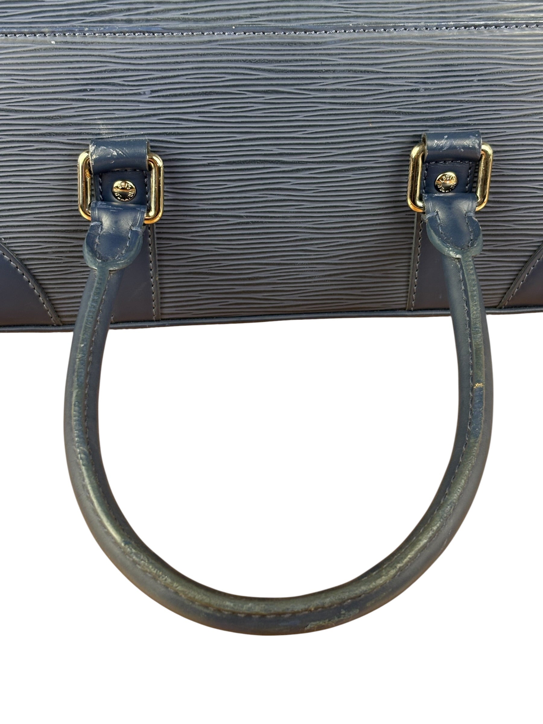 Louis Vuitton Navy Blue Leather Epi Segur Handbag PM