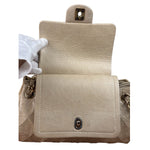 Chanel Beige Quilted Leather Accordion Double Flap Bag 2005
