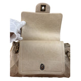Chanel Beige Quilted Leather Accordion Double Flap Bag 2005
