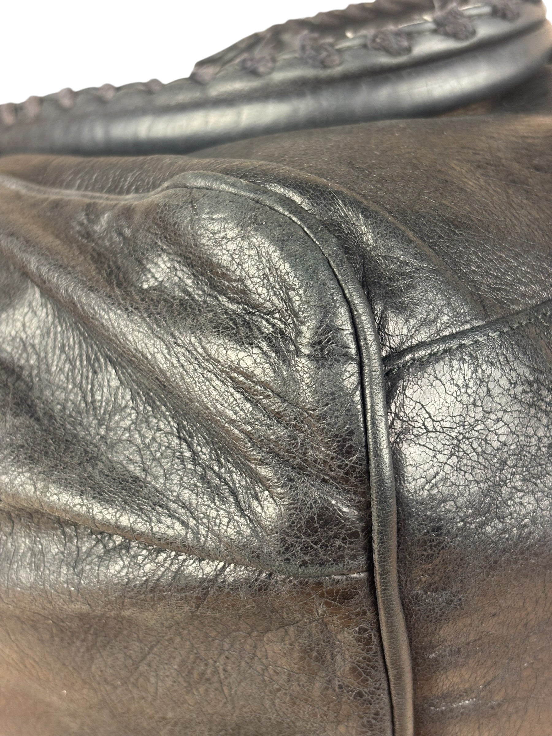 Balenciaga Vintage Black Leather Classic Sunday Tote Bag