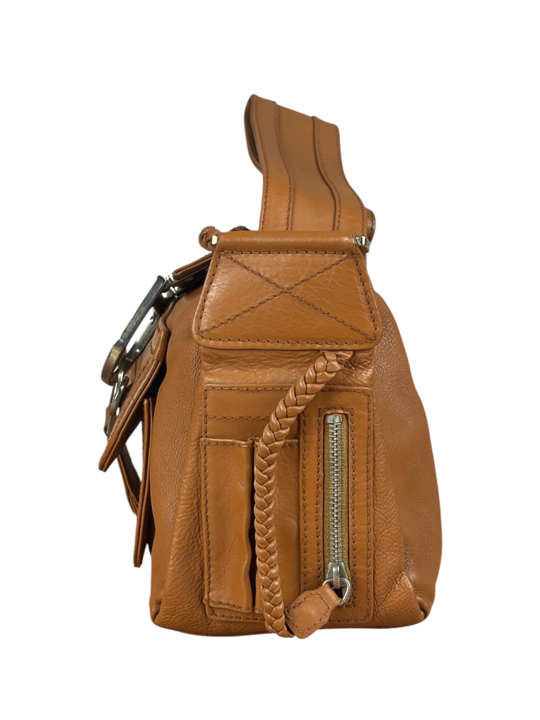Christian Dior Vintage Tan Brown Leather Flight Medium