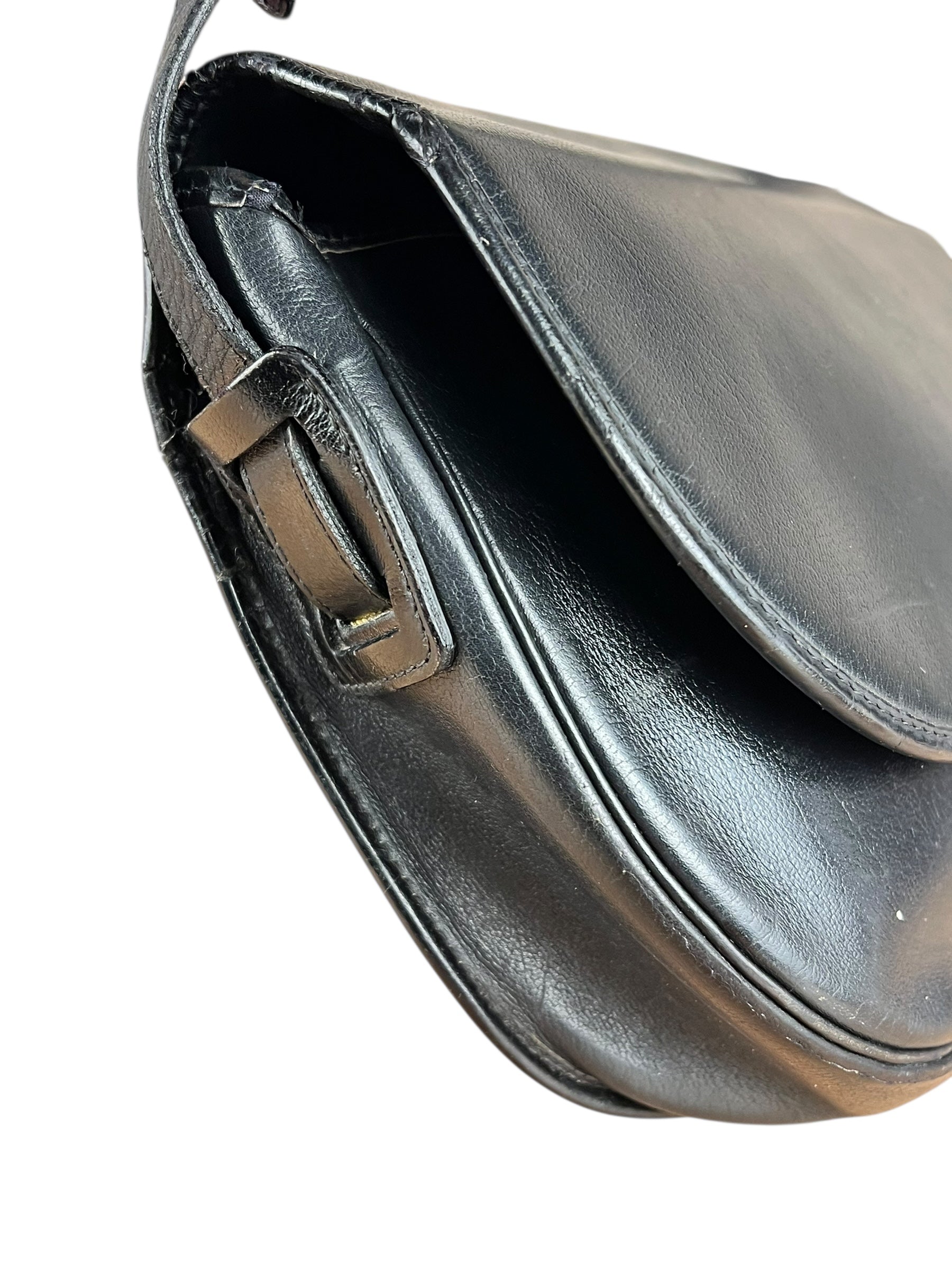 Dior Black Leather Vintage Flap Shoulder Bag