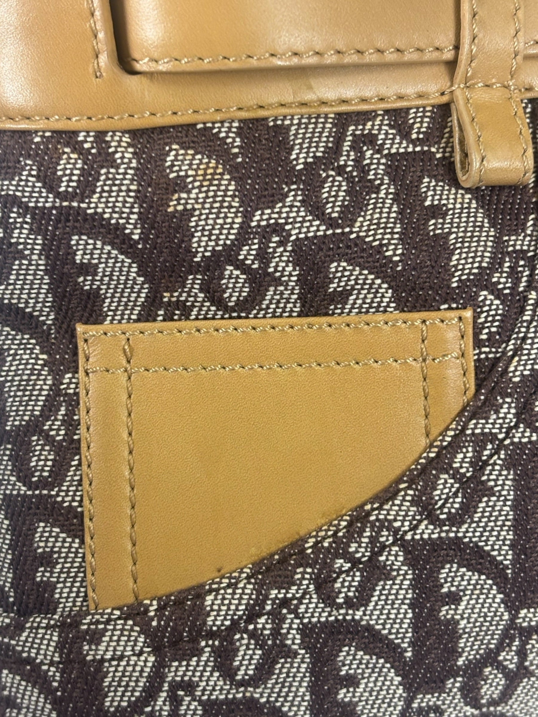 Christian Dior Cloth/Leather Trim Trotter Top Handle Tote