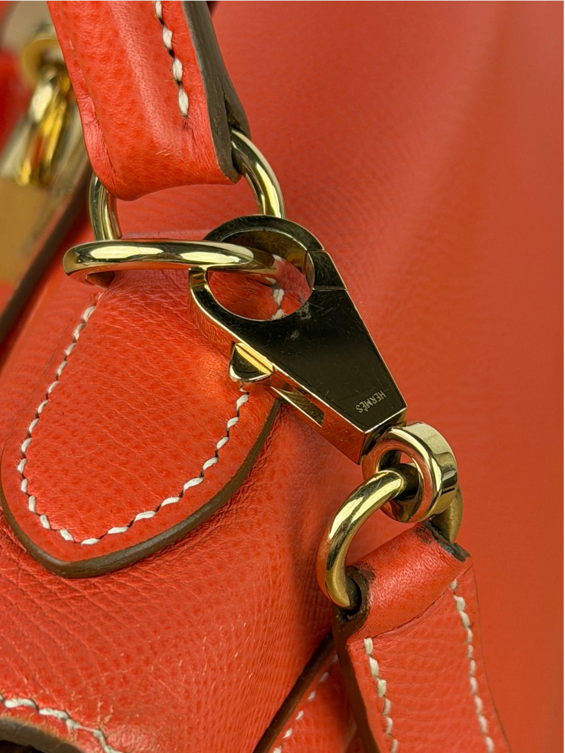 Hermes Coral-Red Epson Casaque Togo Kelly 32