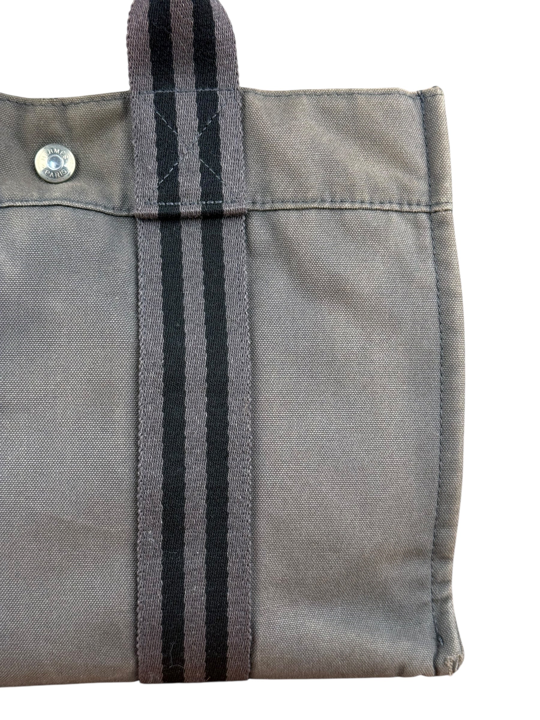 Hermes Grey Canvas Fourre Tout PM