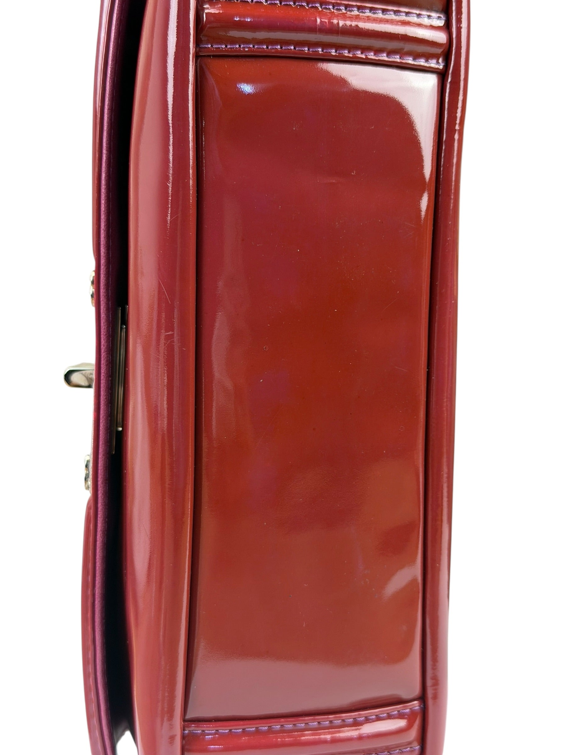 Chanel Burgundy Patent Leather Mademoiselle Bijoux Chain Flap Bag 2008